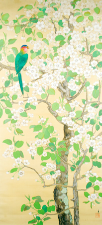 《梨に鸚鵡図》